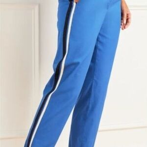 Talbots Blue Straight Leg Pants with Stripe